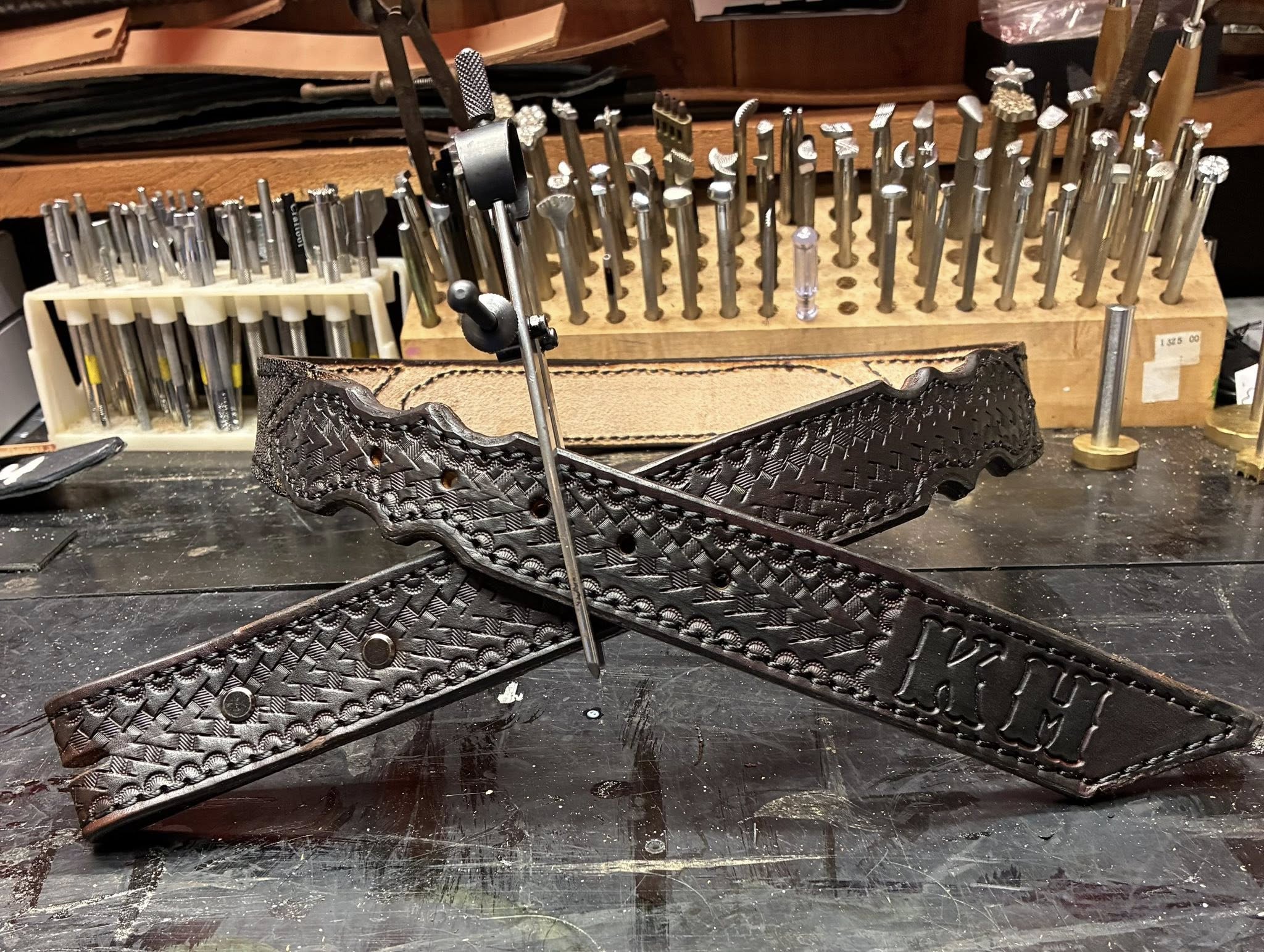 Arrowhead & Ostrich Leather Belt