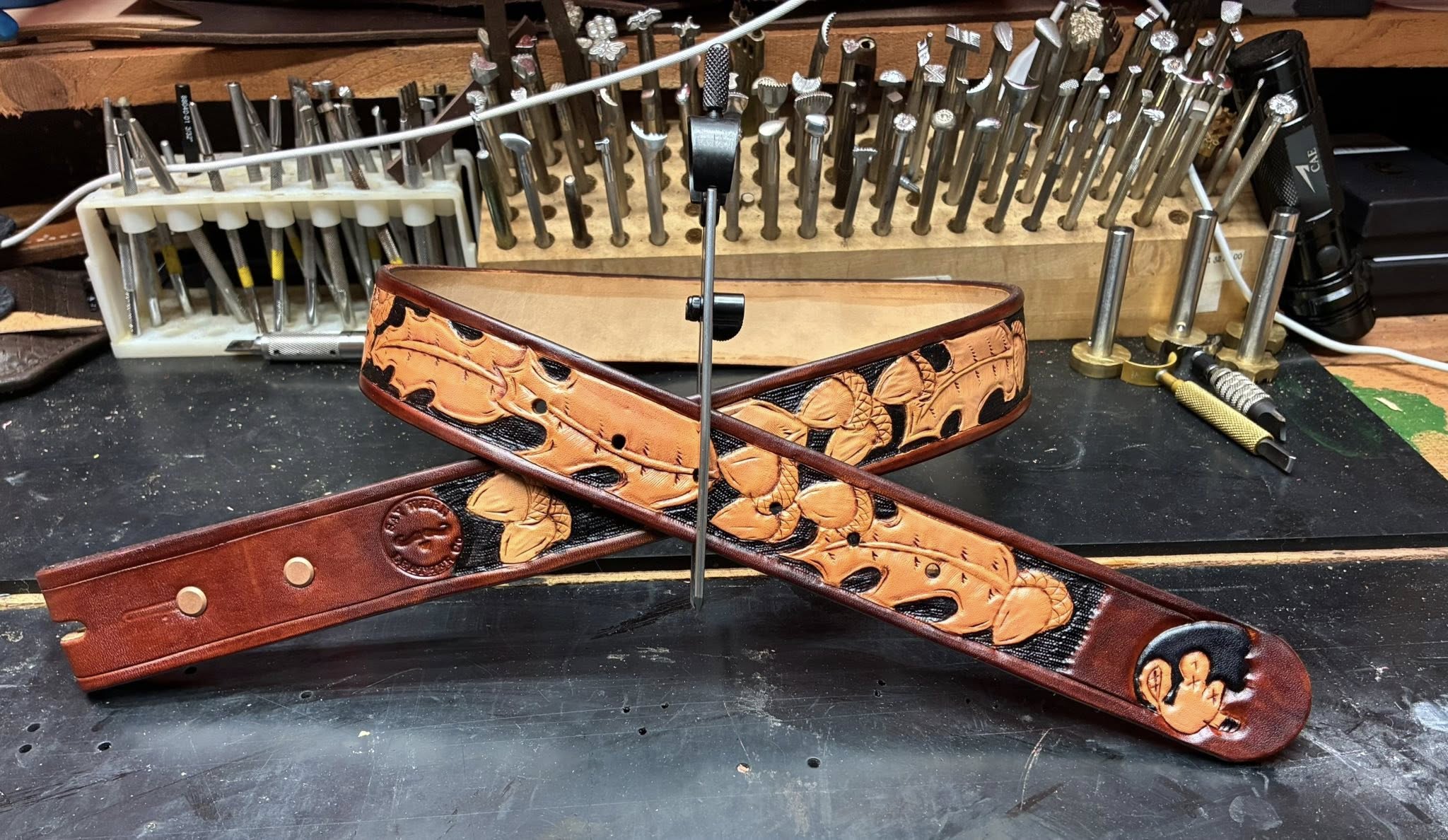 Tooled Belt — Oak Leaf & Acorn Design