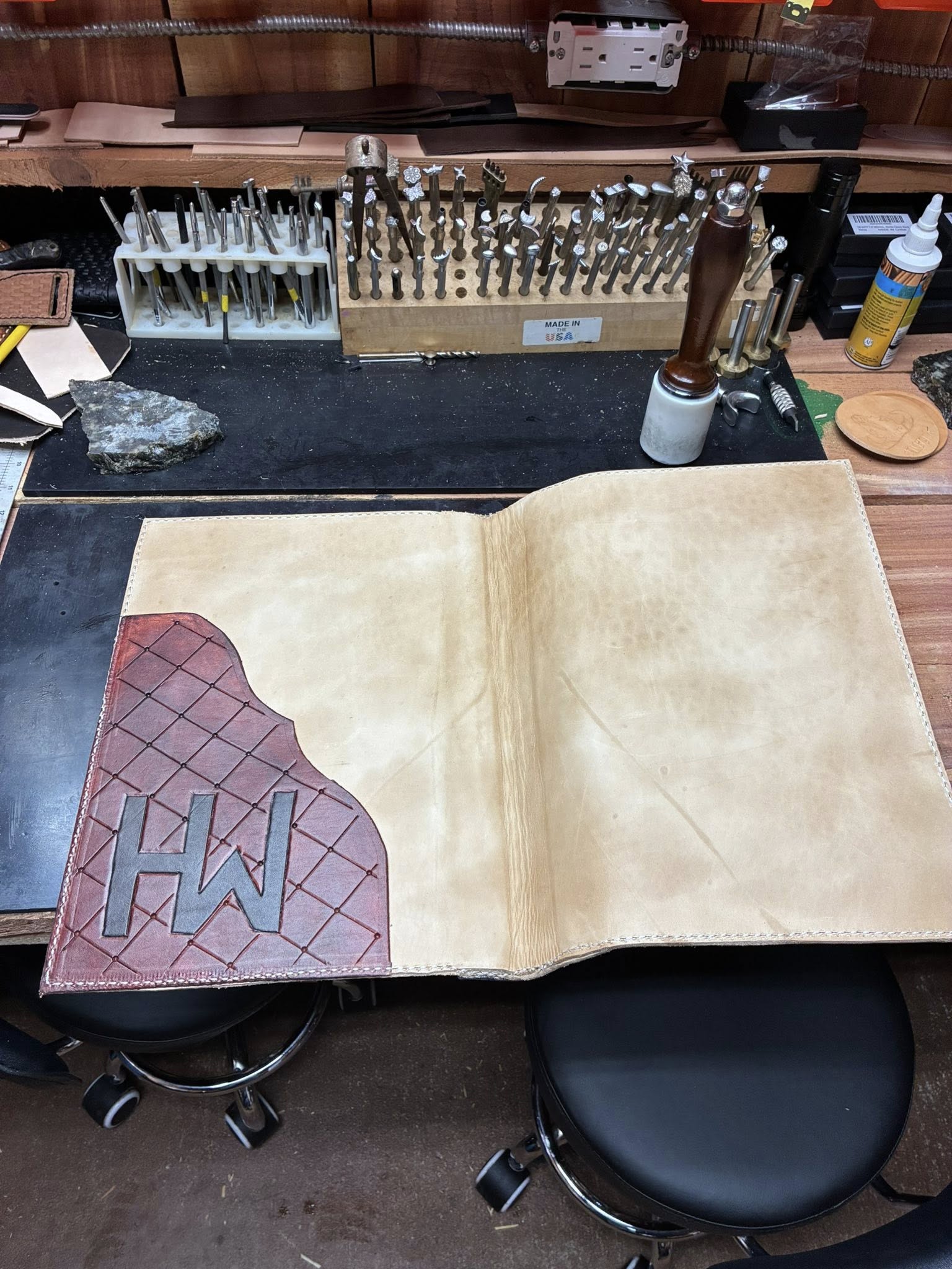 Custom Leather Book Binder — HW