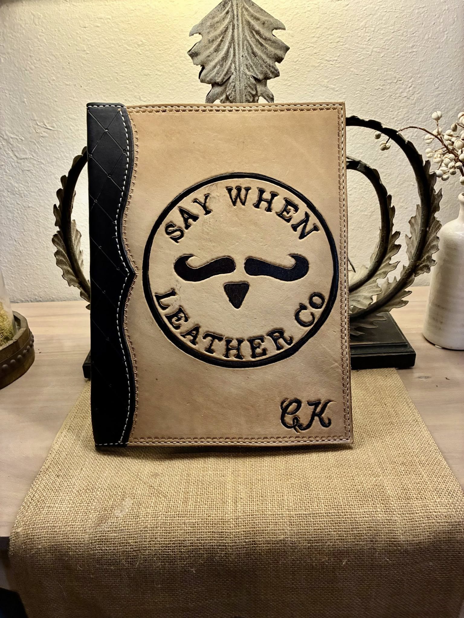 Custom Leather Book Binder — Say When Design
